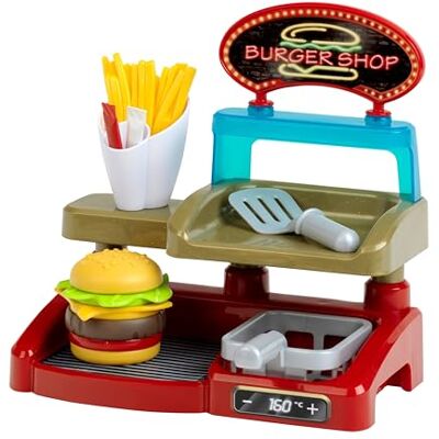Theo Klein Burger Station Set Creativo con Hamburger, Patatine, Ketchup e cestello per friggere Giocattolo per Bambini dai 3 Anni in su Theo Klein Burger Station Set Creativo con Hamburger, Patatine, Ketchup e cestello per friggere Giocattolo per Bambini dai 3 Anni in su
