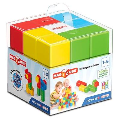 Geomag Magicube Green Line 24 Cubi Magnetici 100% Plastica Riciclata, Costruzioni Magnetiche per Bambini, Giochi Bambini 1 Anno +, Giochi Montessori 1 Anno + STEM Educativi, Idea Regalo Geomag Magicube Green Line 24 Cubi Magnetici 100% Plastica Riciclata, Costruzioni Magnetiche per Bambini, Giochi Bambini 1 Anno +, Giochi Montessori 1 Anno + STEM Educativi, Idea Regalo