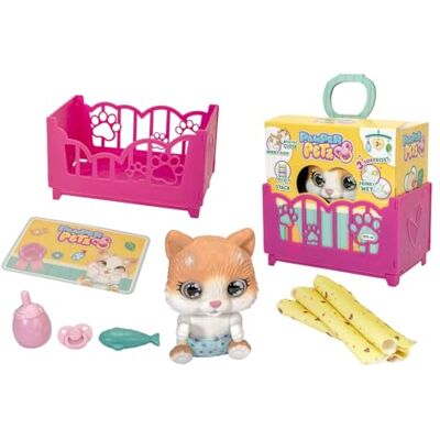 Simba Pamper Petz gattino, interattivo, misura 15 cm, con pannolino con funzione cambia colore, zampa magica e lettino, +3 anni, Simba Pamper Petz gattino, interattivo, misura 15 cm, con pannolino con funzione cambia colore, zampa magica e lettino, +3 anni,