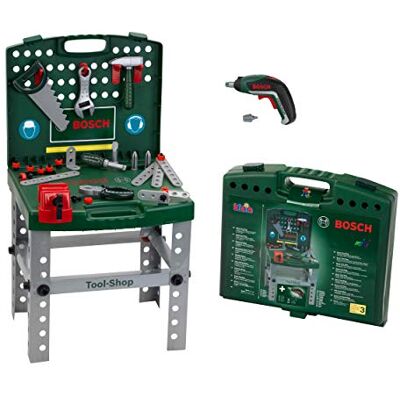 Theo Klein Tool Shop Bosch, con Avvitatore a Batteria Ixolino Bosch Alimentato a batterie, Richiudibile e Facilmente trasportabile, Giocattolo per Bambini a Partire dai 3 Anni di età Theo Klein Tool Shop Bosch, con Avvitatore a Batteria Ixolino Bosch Alimentato a batterie, Richiudibile e Facilmente trasportabile, Giocattolo per Bambini a Partire dai 3 Anni di età