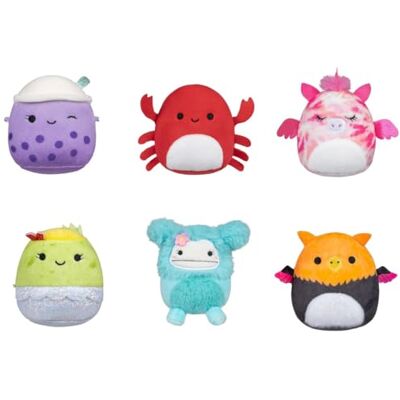 Giocattoli di peluche Micromallows di Squishmallows - Confezione da 6 Giocattoli di peluche Micromallows di Squishmallows - Confezione da 6