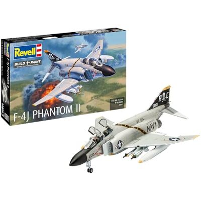 Revell Modellino aereo 1:72 – F-4J Phantom II in scala 1:72, livello 3, riproduzione fedele con molti dettagli, da 10 a 99 anni, 03941 Revell Modellino aereo 1:72 – F-4J Phantom II in scala 1:72, livello 3, riproduzione fedele con molti dettagli, da 10 a 99 anni, 03941