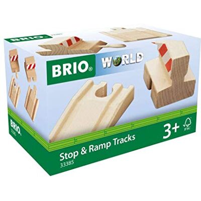 Brio World Set di 2 rampe e 2 paraurti, accessorio in legno per circuiti ferroviari, giocattolo per bambini e bambine a partire dai 3 anni Brio World Set di 2 rampe e 2 paraurti, accessorio in legno per circuiti ferroviari, giocattolo per bambini e bambine a partire dai 3 anni