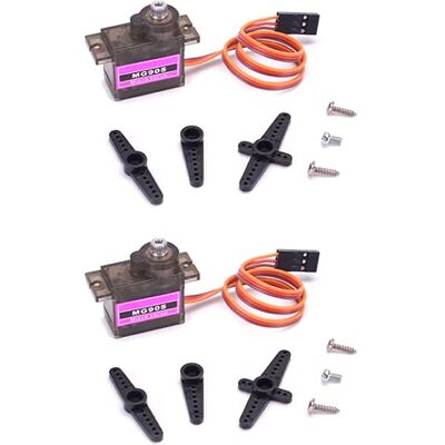 VUNIVERSUM 2 pezzi Premium Mini Servo MG90S 100% metallo ingranaggi con spina JR 25 cm 22 AWG cavo per drone RC Copter fai da te VUNIVERSUM 2 pezzi Premium Mini Servo MG90S 100% metallo ingranaggi con spina JR 25 cm 22 AWG cavo per drone RC Copter fai da te