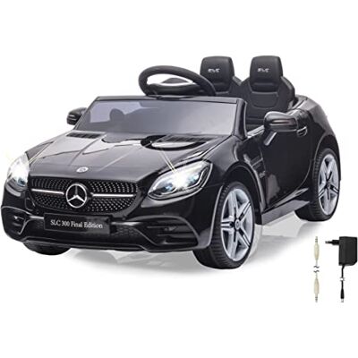 JAMARA Ride-on Mercedes-Benz SLC Nero 12V Licenza Ufficiale, 2 Velocitá, Luci LED, Suoni, Musica AUX USB Micro SD, Ruote con Anelli in Gomma Ultragrip JAMARA Ride-on Mercedes-Benz SLC Nero 12V Licenza Ufficiale, 2 Velocitá, Luci LED, Suoni, Musica AUX USB Micro SD, Ruote con Anelli in Gomma Ultragrip