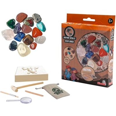Set di Ricerca Minerali Simba - Lente d'ingrandimento, strumenti, sacchetto Set di Ricerca Minerali Simba - Lente d'ingrandimento, strumenti, sacchetto