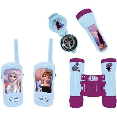 Lexibook Frozen Set Completo per Bambini Walkie-Talkies 120m, Binocolo, Bussola, Torcia, Lexibook Frozen Set Completo per Bambini Walkie-Talkies 120m, Binocolo, Bussola, Torcia,