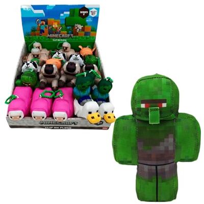 Bizak Minecraft Portachiavi in peluche con anello per zaino o chiavi, giocattolo ufficiale da collezione da 13 cm Bizak Minecraft Portachiavi in peluche con anello per zaino o chiavi, giocattolo ufficiale da collezione da 13 cm