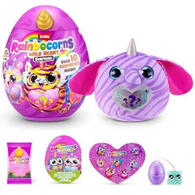 Rainbocorns Wild Heart Surprise (Elephant) by ZURU – Giocattolo di peluche collezionabile con sorprese, uovo misterioso per ragazze e ragazzi dai 3 anni in su Rainbocorns Wild Heart Surprise (Elephant) by ZURU – Giocattolo di peluche collezionabile con sorprese, uovo misterioso per ragazze e ragazzi dai 3 anni in su
