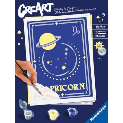 Ravensburger CreArt Serie Trend D Zodiaco: Segno del Capricorno, Kit per Dipingere con i Numeri, Contiene una Tavola Prestampata, Pennello, Colori e Accessoriper tutti i creativi dai 12+ anni Ravensburger CreArt Serie Trend D Zodiaco: Segno del Capricorno, Kit per Dipingere con i Numeri, Contiene una Tavola Prestampata, Pennello, Colori e Accessoriper tutti i creativi dai 12+ anni