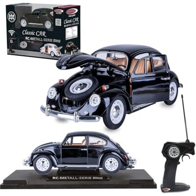 JAMARA VW Beetle RC Diecast 1:18 nero 27 MHz modello auto giocattolo auto radiocomandato in metallo modello miniatura con telecomando auto giocattolo giocattolo idea regalo JAMARA VW Beetle RC Diecast 1:18 nero 27 MHz modello auto giocattolo auto radiocomandato in metallo modello miniatura con telecomando auto giocattolo giocattolo idea regalo