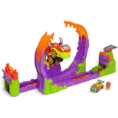 T-Racers Dragon Loop Giro della morte con Dragone, pilota e auto esclusivi, Pista per auto giocattolo. T-Racers Dragon Loop Giro della morte con Dragone, pilota e auto esclusivi, Pista per auto giocattolo.