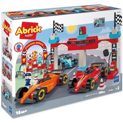 Ecoiffier Abrick Formula 1 Grand Prix, Set Costruzioni con Auto da Corsa, Circuito e Accessori, Gioco Educativo per Bambini dai 18 Mesi, Mattoncini Grandi Prima Infanzia, 790000 Ecoiffier Abrick Formula 1 Grand Prix, Set Costruzioni con Auto da Corsa, Circuito e Accessori, Gioco Educativo per Bambini dai 18 Mesi, Mattoncini Grandi Prima Infanzia, 790000