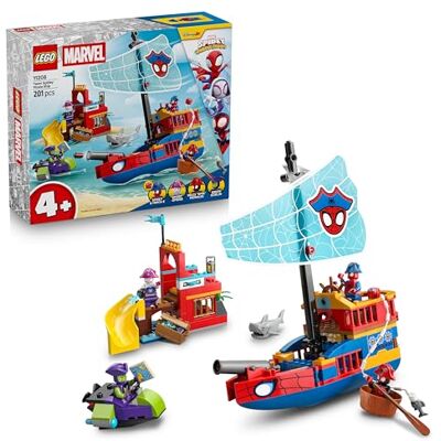 Lego ǀ Marvel Nave Pirata del Team Spidey Set dei Supereroi con Nave Giocattolo, 2 Barche e 4 Minifigure Regalo per Bambini da 4 Anni Fan dello Show Spidey e i Suoi Fantastici Amici Lego ǀ Marvel Nave Pirata del Team Spidey Set dei Supereroi con Nave Giocattolo, 2 Barche e 4 Minifigure Regalo per Bambini da 4 Anni Fan dello Show Spidey e i Suoi Fantastici Amici