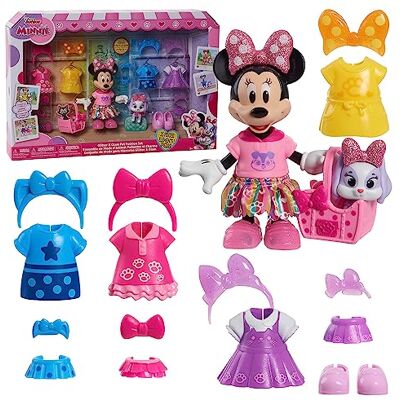 Just Play Set di Minni Glitter e Glam Pet Fashion Disney Junior, bambola e accessori da 13 pezzi, giocattoli per bambini dai 3 anni Just Play Set di Minni Glitter e Glam Pet Fashion Disney Junior, bambola e accessori da 13 pezzi, giocattoli per bambini dai 3 anni