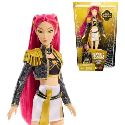 Mattel KPop Demon Hunters Mira di HUNTR/X, bambola che canta "Golden" e indossa l'iconico outfit della canzone, 5 articolazioni snodabili e look ispirato al film, Mattel KPop Demon Hunters Mira di HUNTR/X, bambola che canta "Golden" e indossa l'iconico outfit della canzone, 5 articolazioni snodabili e look ispirato al film,