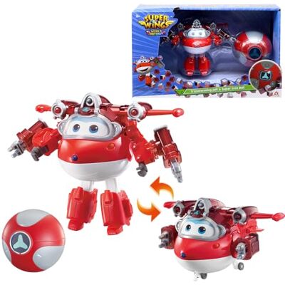 Super Wings Jett con Iron Power Super Ball, 12,7 cm Aereo Giocattolo e Robot Trasformabile, Giocattolo per Bambini 3-8 Anni Super Wings Jett con Iron Power Super Ball, 12,7 cm Aereo Giocattolo e Robot Trasformabile, Giocattolo per Bambini 3-8 Anni