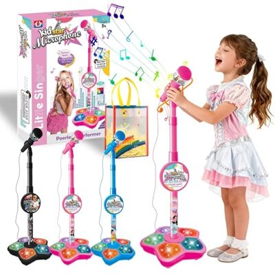 WANWEN Microfono Karaoke per Bambini con Supporto, Microfono Per Bambini Con Stand Mini Microfono, Adatto a Telefoni Cellulari, Lettori MP3 e Tablet, Adatto sia a Bambini che a Bambine (Rosa) WANWEN Microfono Karaoke per Bambini con Supporto, Microfono Per Bambini Con Stand Mini Microfono, Adatto a Telefoni Cellulari, Lettori MP3 e Tablet, Adatto sia a Bambini che a Bambine (Rosa)
