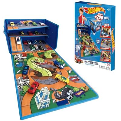 Hot Wheels Garage Parcheggio Porta Macchinine Contenitore con Tappeto 3in1 con Pista Stradale Capienza oltre 200 Auto Giocattolo (Macchinine Non Incluse) Hot Wheels Garage Parcheggio Porta Macchinine Contenitore con Tappeto 3in1 con Pista Stradale Capienza oltre 200 Auto Giocattolo (Macchinine Non Incluse)