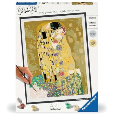 Ravensburger CreArt: Klimt Il bacio – Dipingere con i Numeri Adulti, Attività Creativa e Rilassante, Kit Pittura con Pennello e Colori Inclusi, 30 x 40 cm, Idee Regalo Ravensburger CreArt: Klimt Il bacio – Dipingere con i Numeri Adulti, Attività Creativa e Rilassante, Kit Pittura con Pennello e Colori Inclusi, 30 x 40 cm, Idee Regalo