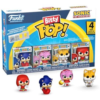 Funko Bitty POP! 4 Pack: Sonic The Hedgehog Sonic, Amy, Tails, Knuckles 0,9 pollici (2,2 cm) Da collezione Scaffale espositivo impilabile incluso Idea regalo Per sacchetti da festa Funko Bitty POP! 4 Pack: Sonic The Hedgehog Sonic, Amy, Tails, Knuckles 0,9 pollici (2,2 cm) Da collezione Scaffale espositivo impilabile incluso Idea regalo Per sacchetti da festa