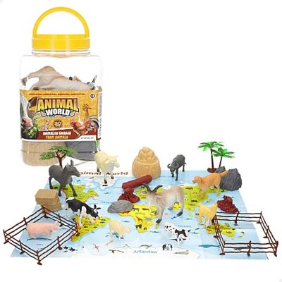 COLORBABY Animal World Secchio Animali da fattoria, 30 pezzi, Mappa inglese, figure realistiche animali, gioco simbolico, set educativo, divertimento e apprendimento + 3 anni COLORBABY Animal World Secchio Animali da fattoria, 30 pezzi, Mappa inglese, figure realistiche animali, gioco simbolico, set educativo, divertimento e apprendimento + 3 anni