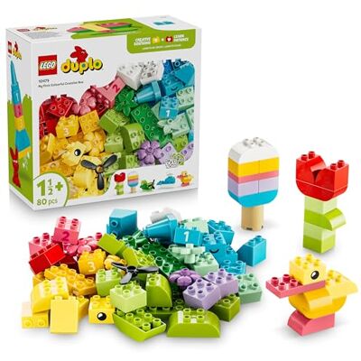 Lego DUPLO Scatola Creativa Colorata Giochi Didattici per lo Sviluppo della Motricità Fine con Mattoncini con Numeri, Animali, Veicoli e Cibo Regalo per Bambini e Bambine da 1 Anno in su Lego DUPLO Scatola Creativa Colorata Giochi Didattici per lo Sviluppo della Motricità Fine con Mattoncini con Numeri, Animali, Veicoli e Cibo Regalo per Bambini e Bambine da 1 Anno in su
