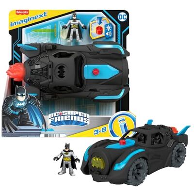 Imaginext DC Super Friends Batmobile Luci e Suoni, veicolo lungo 30+ cm che si illumina ed emette suoni incredibili, action figure di Batman inclusa, giocattolo per bambini, 3+ anni, Imaginext DC Super Friends Batmobile Luci e Suoni, veicolo lungo 30+ cm che si illumina ed emette suoni incredibili, action figure di Batman inclusa, giocattolo per bambini, 3+ anni,