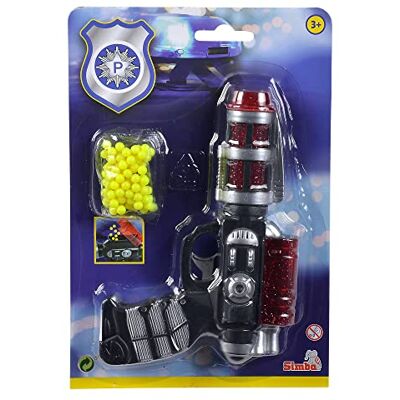Simba Pistola spaziale con munizioni, 3 scomparti assortiti, viene fornito solo un articolo, 100 palline, 18 cm, arma giocattolo, a partire dai 3 anni in su Simba Pistola spaziale con munizioni, 3 scomparti assortiti, viene fornito solo un articolo, 100 palline, 18 cm, arma giocattolo, a partire dai 3 anni in su