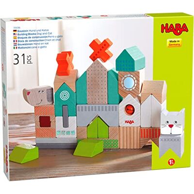 HABA Building Wooden Blocks Dog and Cat, 31 pcs. For Ages 18 Months and Up (Made in Germany) HABA Building Wooden Blocks Dog and Cat, 31 pcs. For Ages 18 Months and Up (Made in Germany)