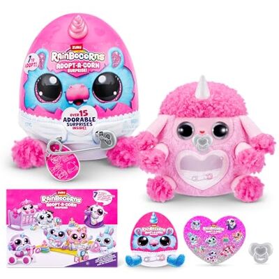 Rainbocorns Adopt-A-Corn Surprise di ZURU, giocattolo di peluche, peluche da collezionare, bambino, uova con sorpresa per bambine e bambini (23.5 cm) (Poodle) Rainbocorns Adopt-A-Corn Surprise di ZURU, giocattolo di peluche, peluche da collezionare, bambino, uova con sorpresa per bambine e bambini (23.5 cm) (Poodle)