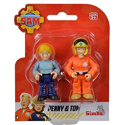 Simba Sam Set doppio, motivo: pompiere Sam e Rose o Penny e Tom, 7 cm, mobili, a partire dai 3 anni in su Simba Sam Set doppio, motivo: pompiere Sam e Rose o Penny e Tom, 7 cm, mobili, a partire dai 3 anni in su