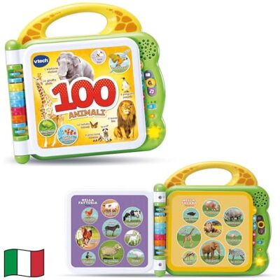 VTech Libro Illustrato Bilingue 100 Animali, Bilingue per Bambini, Animali per Bambini, Sensoriale in Italiano e Inglese, Libro Neonato con 3 Modalità, Batterie Incluse, 2-5 Anni VTech Libro Illustrato Bilingue 100 Animali, Bilingue per Bambini, Animali per Bambini, Sensoriale in Italiano e Inglese, Libro Neonato con 3 Modalità, Batterie Incluse, 2-5 Anni