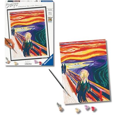 Ravensburger CreArt: Munch L'Urlo – Dipingere con i Numeri Adulti, Attività Creativa e Rilassante, Kit Pittura con Pennello e Colori Inclusi, 30 x 40 cm, Idee Regalo Ravensburger CreArt: Munch L'Urlo – Dipingere con i Numeri Adulti, Attività Creativa e Rilassante, Kit Pittura con Pennello e Colori Inclusi, 30 x 40 cm, Idee Regalo