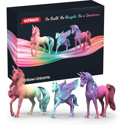 Schleich COLLECTORS Set di unicorni arcobaleno figure dettagliate con sfumature e dettagli metallici decorazione elegante regalo d’eccezione per adulti set da 3 pezzi Schleich COLLECTORS Set di unicorni arcobaleno figure dettagliate con sfumature e dettagli metallici decorazione elegante regalo d’eccezione per adulti set da 3 pezzi