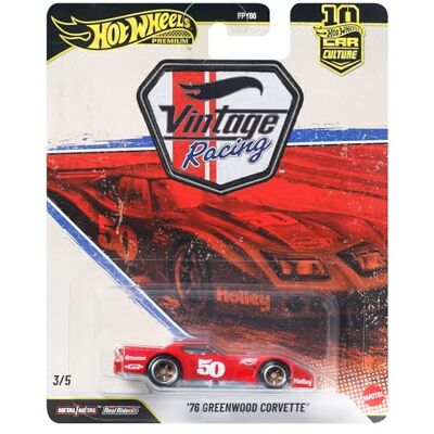 Hot Wheels Greenwood Corvette Veicolo della cultura automobilistica, modellino die-cast in scala 1:64 di alta qualità con pneumatici Real Riders e carrozzeria e telaio in metallo/metallo, Hot Wheels Greenwood Corvette Veicolo della cultura automobilistica, modellino die-cast in scala 1:64 di alta qualità con pneumatici Real Riders e carrozzeria e telaio in metallo/metallo,