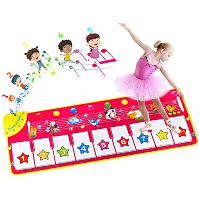 EXTSUD Tappeto Musicale Bambina Piano Playmat con 8 Suoni Animali Strumenti Musicali Tastiera Pianoforte Bambina Adora Rosa Carino Gioco di Illuminazione Musicale Regalo per Giorno Bambini(Medio) EXTSUD Tappeto Musicale Bambina Piano Playmat con 8 Suoni Animali Strumenti Musicali Tastiera Pianoforte Bambina Adora Rosa Carino Gioco di Illuminazione Musicale Regalo per Giorno Bambini(Medio)