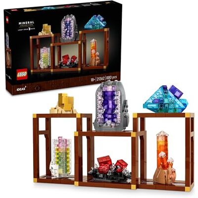 Lego Ideas Collezione di Minerali Costruzioni per Adulti Modellino da Esposizione con Elementi di Cristallo tra cui Ametista, Fluorite e Quarzo, 3 Supporti Regalo Fai Da Te Arredo Casa Lego Ideas Collezione di Minerali Costruzioni per Adulti Modellino da Esposizione con Elementi di Cristallo tra cui Ametista, Fluorite e Quarzo, 3 Supporti Regalo Fai Da Te Arredo Casa