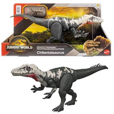 Mattel Jurassic World La Rinascita Predatori Giganti Chilantaisaurus, specie di dinosauro giocattolo di grandi dimensioni, 2 attacchi furiosi, gioco digitale, Mattel Jurassic World La Rinascita Predatori Giganti Chilantaisaurus, specie di dinosauro giocattolo di grandi dimensioni, 2 attacchi furiosi, gioco digitale,