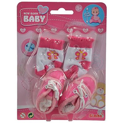 Simba New Born Scarpe e Calzini per Neonati, 4 Pezzi, per Bambole da 38 a 43 cm, a Partire dai 3 Anni in su Simba New Born Scarpe e Calzini per Neonati, 4 Pezzi, per Bambole da 38 a 43 cm, a Partire dai 3 Anni in su