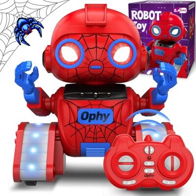 Ophy Robot Bambini, Funzione di Proiezione Innovativa, Robot Telecomandato con Controllo Gestuale, Occhi a LED, Musica, Robot Halloween Giocattoli per bambini e bambine (rosso) Ophy Robot Bambini, Funzione di Proiezione Innovativa, Robot Telecomandato con Controllo Gestuale, Occhi a LED, Musica, Robot Halloween Giocattoli per bambini e bambine (rosso)