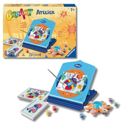 Ravensburger CreArt Atelier: Stitch – Dipingere con i Numeri per Bambini 7+ Anni, Kit Pittura con Cavalletto Regolabile, Tutto Incluso, 2 Tavole, 2 Corince, Pennello e Colori, Idee Regalo Disney Ravensburger CreArt Atelier: Stitch – Dipingere con i Numeri per Bambini 7+ Anni, Kit Pittura con Cavalletto Regolabile, Tutto Incluso, 2 Tavole, 2 Corince, Pennello e Colori, Idee Regalo Disney