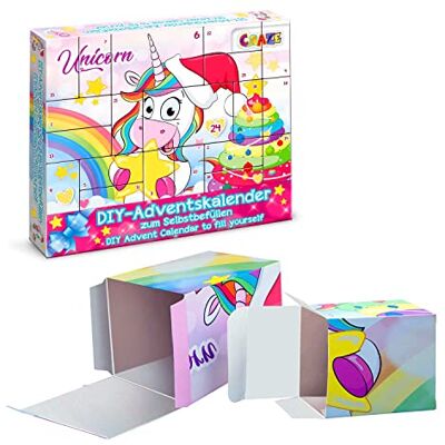 CRAZE Calendarion Avvento 2022 DIY Unicorn (Unicorno) Fai da Te Kit per Creare Il Proprio Calendario Personalizzato, Natale CRAZE Calendarion Avvento 2022 DIY Unicorn (Unicorno) Fai da Te Kit per Creare Il Proprio Calendario Personalizzato, Natale