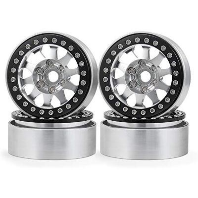 Generic 1,9 cerchioni Beadlock, set di 4 ruote in metallo, per 1/10 RC Crawler Axial SCX10 SCX10 II 90046 SCX10 III AXI03007 TRX4 D90 (argento e nero) Generic 1,9 cerchioni Beadlock, set di 4 ruote in metallo, per 1/10 RC Crawler Axial SCX10 SCX10 II 90046 SCX10 III AXI03007 TRX4 D90 (argento e nero)