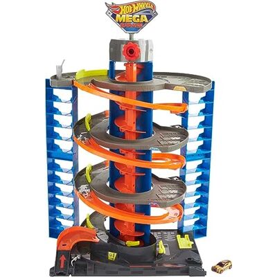 Hot Wheels - City Mega Garage Twist, Playset con Ascensore a Spirale e Oltre 6 Posti Auto, Include 1 Macchinina in Scala 1:64, Imballaggio Sostenibile, Giocattolo per Bambini 4+ Anni, Hot Wheels - City Mega Garage Twist, Playset con Ascensore a Spirale e Oltre 6 Posti Auto, Include 1 Macchinina in Scala 1:64, Imballaggio Sostenibile, Giocattolo per Bambini 4+ Anni,