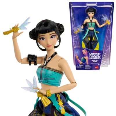 Mattel KPop Demon Hunters Zoey di HUNTR/X, bambola con la sua iconica capigliatura raccolta e outfit per la canzone "How It's Done", Spade degli Spiriti incluse, Mattel KPop Demon Hunters Zoey di HUNTR/X, bambola con la sua iconica capigliatura raccolta e outfit per la canzone "How It's Done", Spade degli Spiriti incluse,