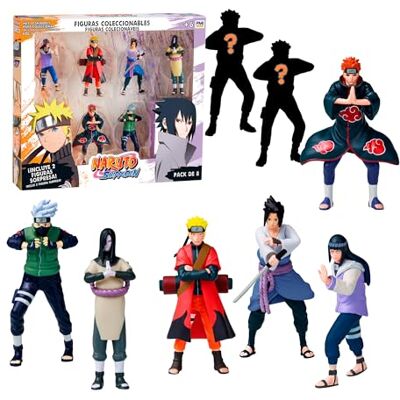 Bizak Naruto Confezione da 8 figure in scatola Deluxe, 7 cm, include 2 figure nascoste in edizione speciale, +6 anni, () Bizak Naruto Confezione da 8 figure in scatola Deluxe, 7 cm, include 2 figure nascoste in edizione speciale, +6 anni, ()
