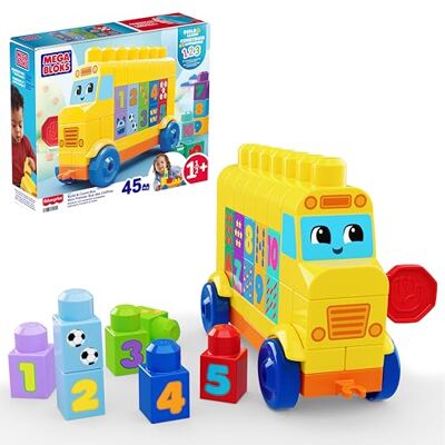 Mega Bloks Scuolabus Costruisci e Impara, Set con 45 Blocchi da Costruzione per Imparare i Numeri e a contare, scuolabus Giallo e Decorazioni Inclusi, 1+ Anni, Mega Bloks Scuolabus Costruisci e Impara, Set con 45 Blocchi da Costruzione per Imparare i Numeri e a contare, scuolabus Giallo e Decorazioni Inclusi, 1+ Anni,