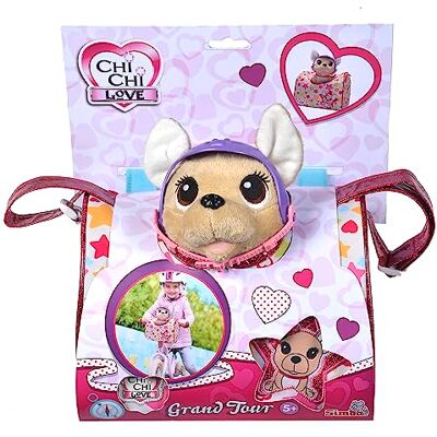 Simba Chi Chi Chi Love Grand Tour, Chihuahua Cane di Peluche con Casco in Borsa per Il Trasporto per Bicicletta o Scooter, 20 cm, a Partire dai 3 Anni in su Simba Chi Chi Chi Love Grand Tour, Chihuahua Cane di Peluche con Casco in Borsa per Il Trasporto per Bicicletta o Scooter, 20 cm, a Partire dai 3 Anni in su