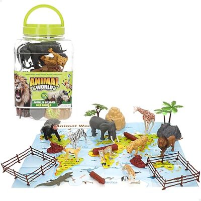 COLORBABY Animal World Secchio animale, 30 pezzi, tappeto mappa inglese, figure realistiche animali, gioco simbolico, set educativo, divertimento e apprendimento + 3 anni () COLORBABY Animal World Secchio animale, 30 pezzi, tappeto mappa inglese, figure realistiche animali, gioco simbolico, set educativo, divertimento e apprendimento + 3 anni ()
